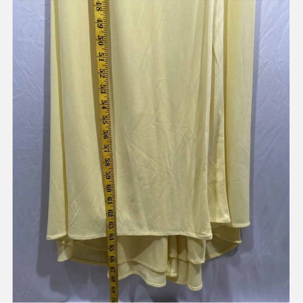 NWT Mac Duggal [ 4 ] Multi Color Beaded Floral Cami‎ Slit Gown Yellow - Picture 5 of 15